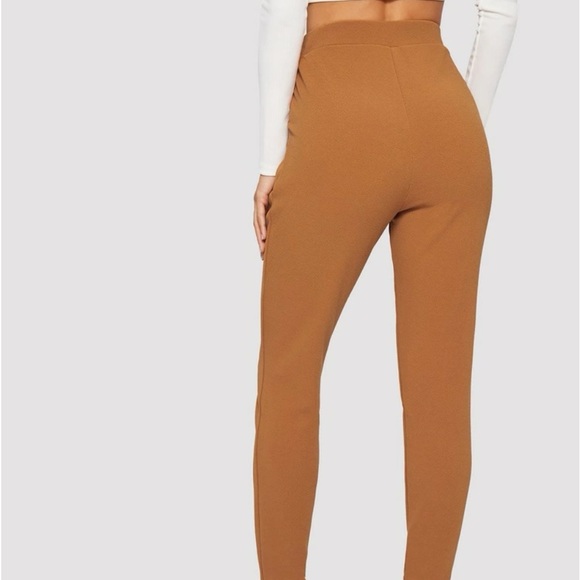 SHEIN Unity Pocket Patched Peg Leg Textured Pants - Orange - Picture 3 of 8